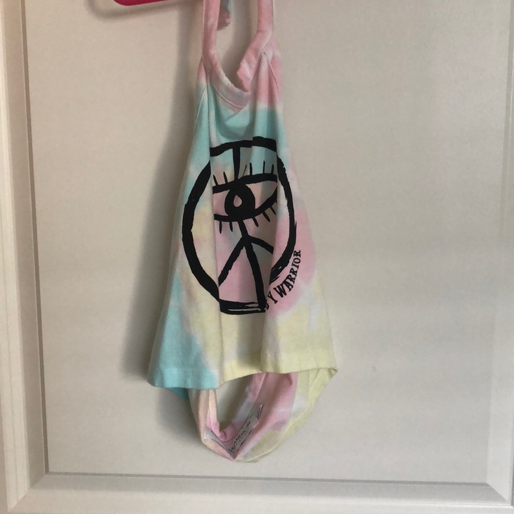 Tie die cropped halter top